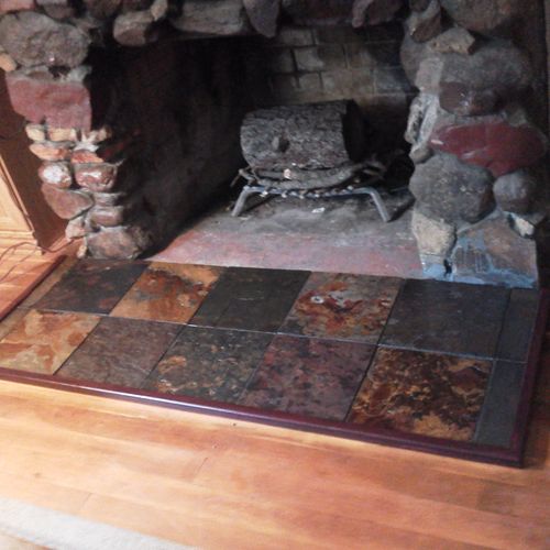 Variegated Stone hearth.