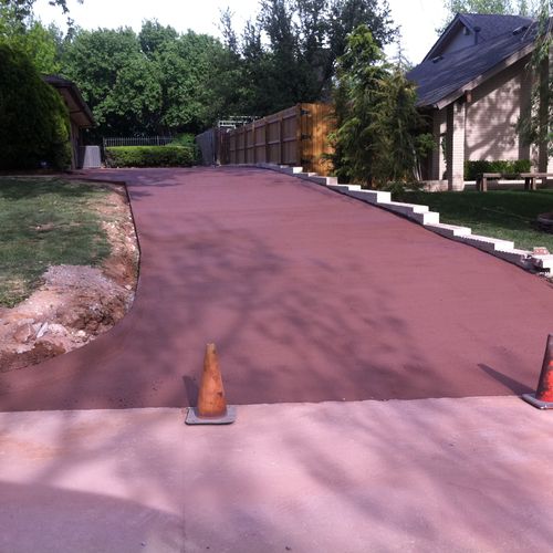 Integral colored concrete driveway installed in NW