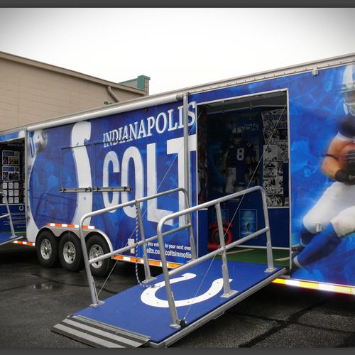 Exterior graphics for Colts In Motion traveling fo