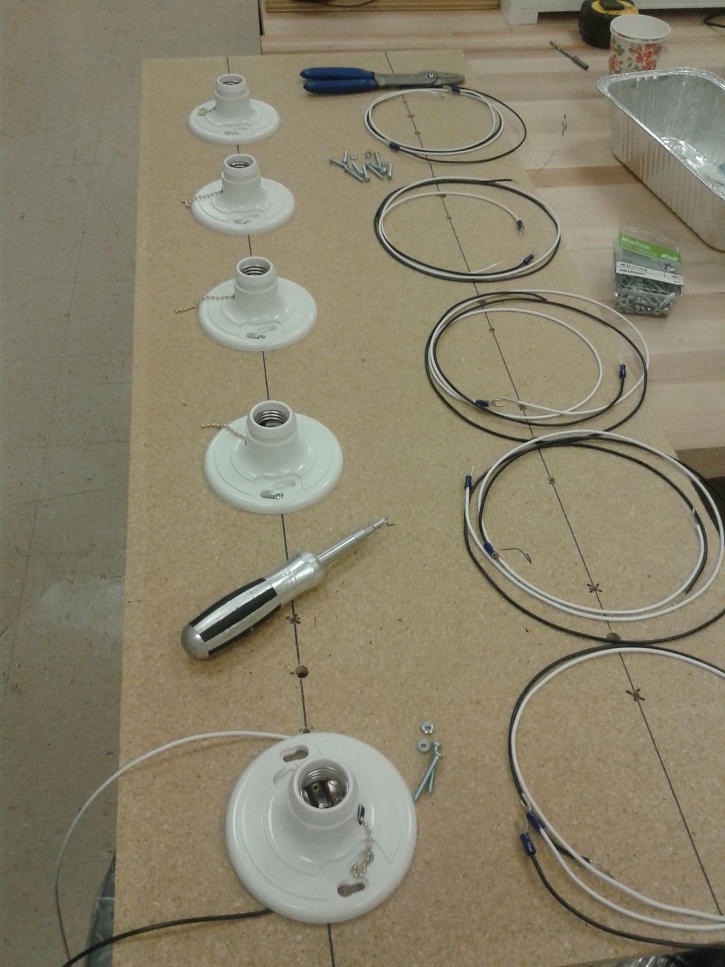 Built life testing shelves and wired all component