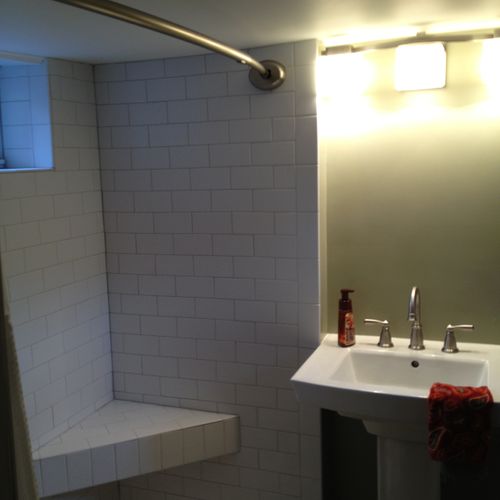 This bathroom was created from dormant concrete ro