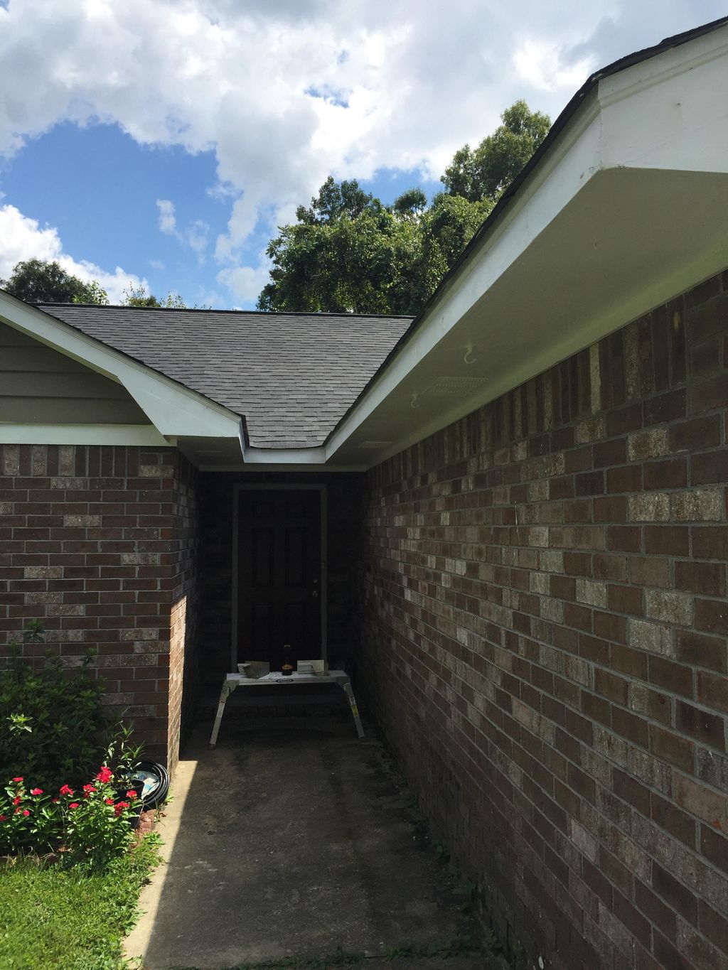 Walking to this door in the rain was a soaker with