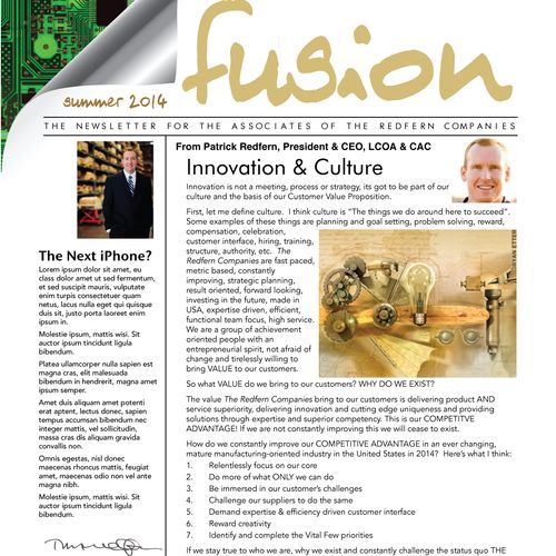 Corporate Newsletter - design and copy - print/onl