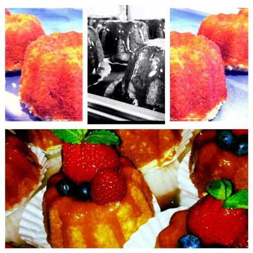 Baking: Mini Caramel Cakes w/ Fresh Berries