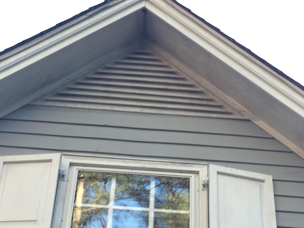 BATS:
Installed Exclusion steel over gable vents. 
