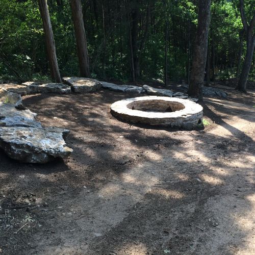 Fire pit before sod installation.