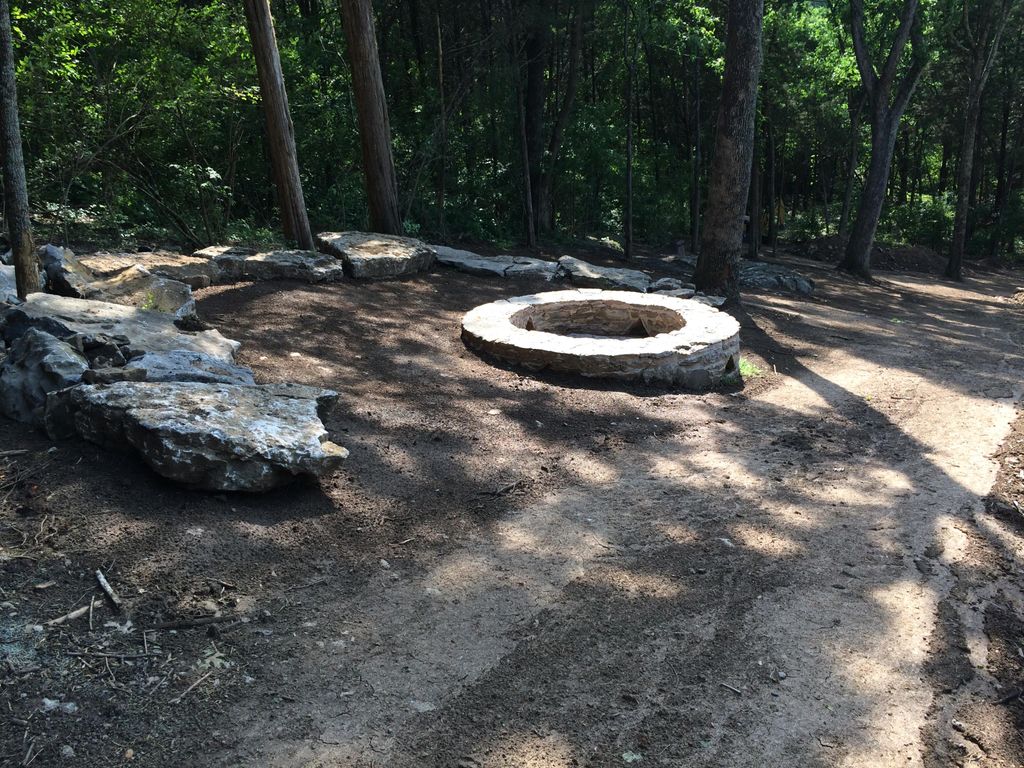 Fire pit before sod installation.