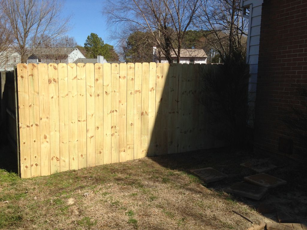 New wood fence installed.