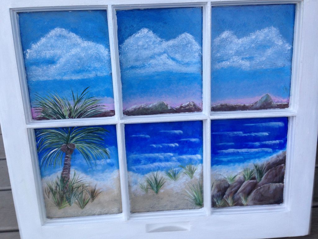 Painted vintage window.