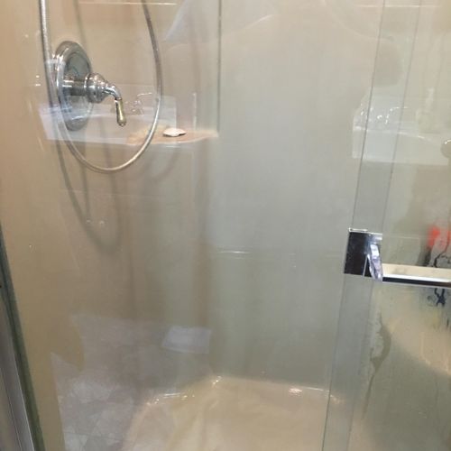 Glass shower doors completely see through once I a