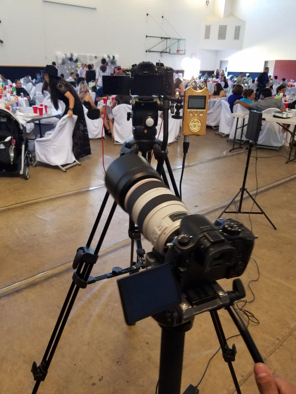 wedding shoot,2 gh4's 4k, telephoto lens. 