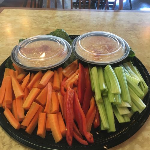 Humus Tray, Comes in sm, md or large with pita chi