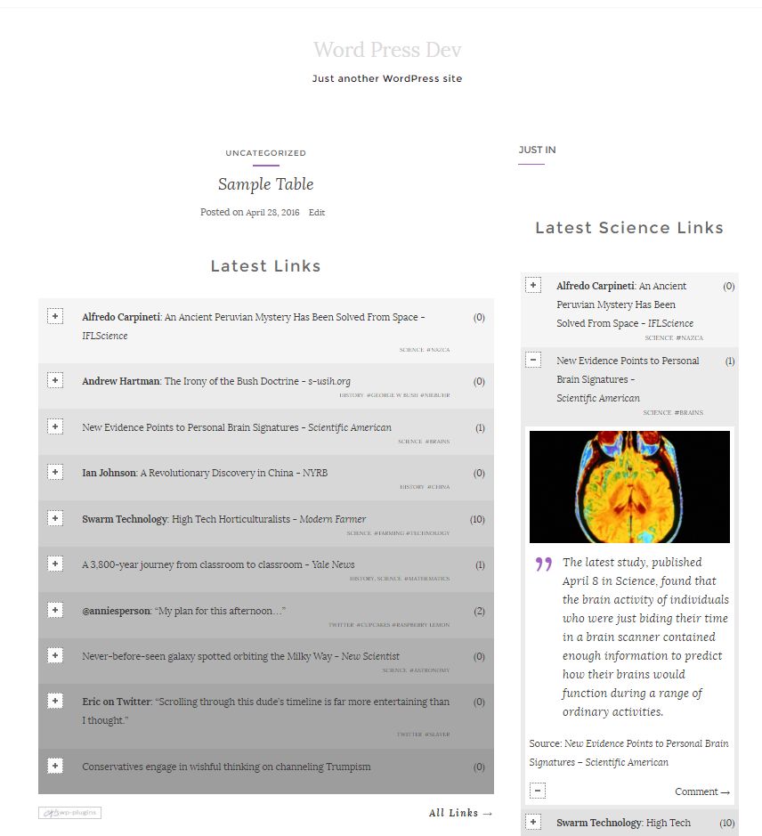 Link-Post Aggregator Plug-in: Highly customizable 