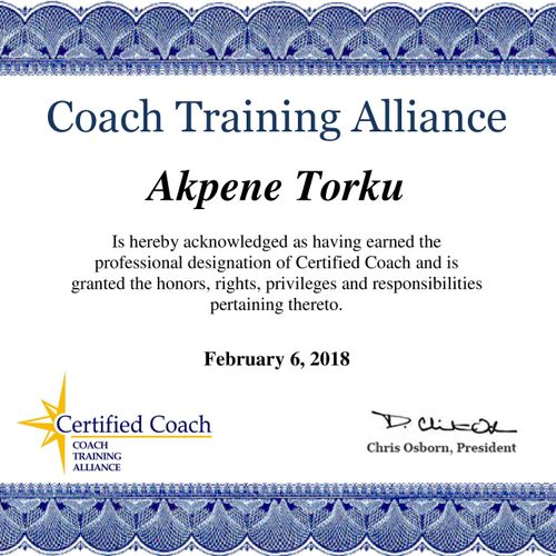 Certified Coach - Coach Training Alliance