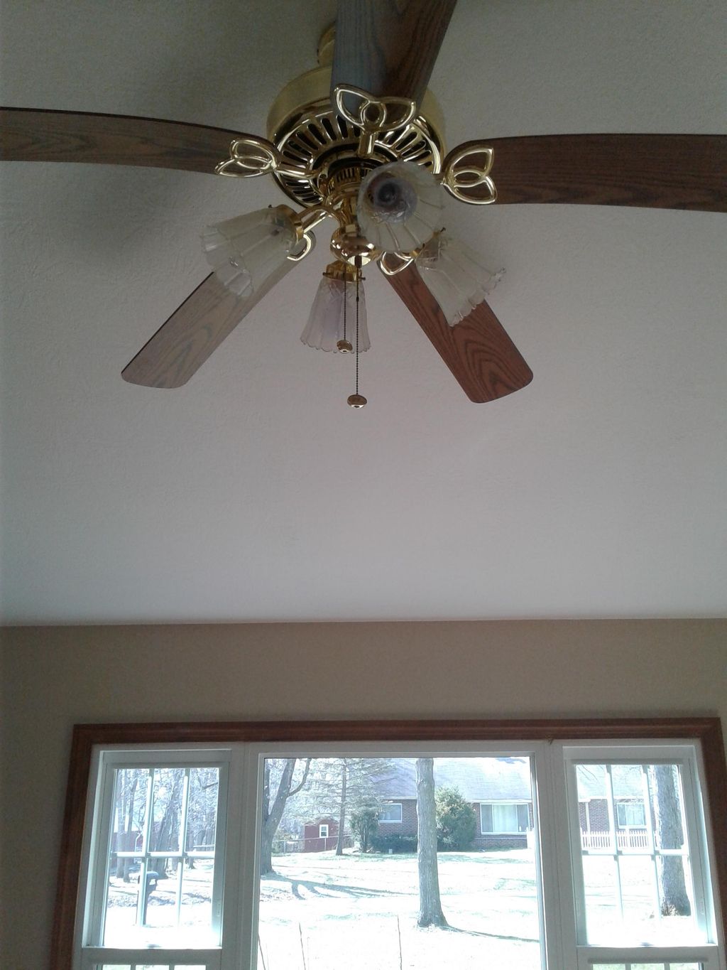paint and texture ceiling, installed deluxe fan