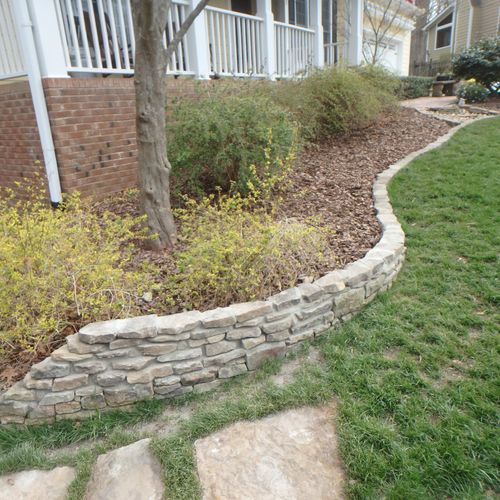 Layed stone wall and edging