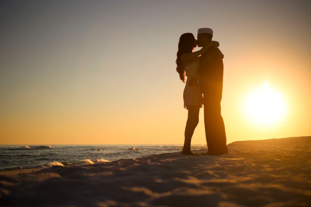 Beautiful sunset for a beautiful couple