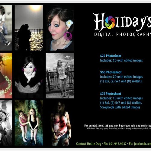 Flyer to promote local photographer and promotiona