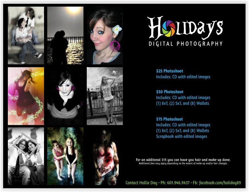 Flyer to promote local photographer and promotiona