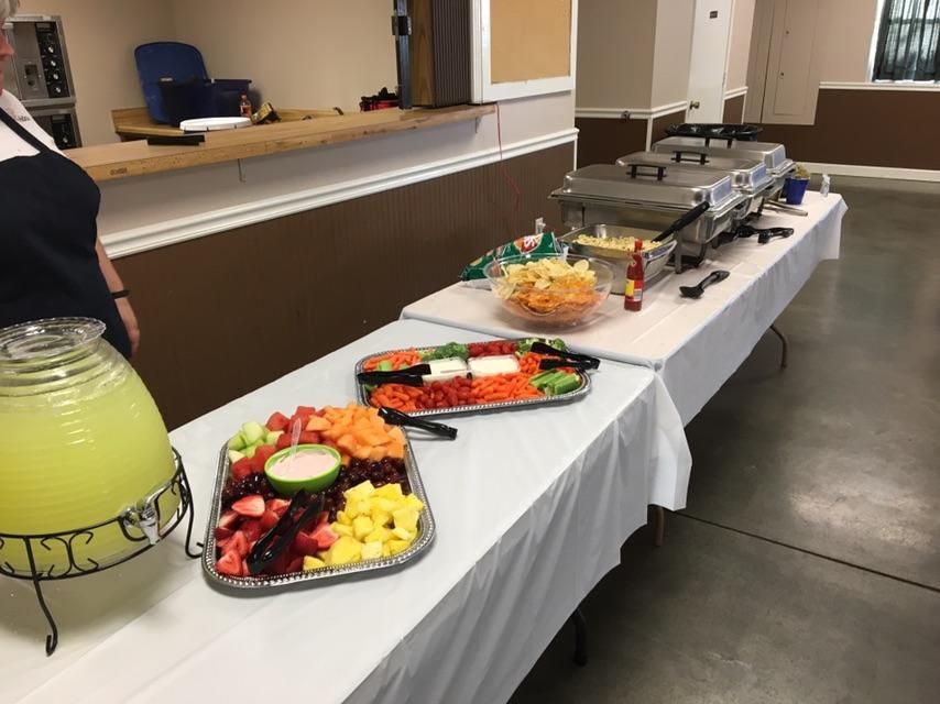 Fruit tray & vegetable tray, 3 types of chicken wi