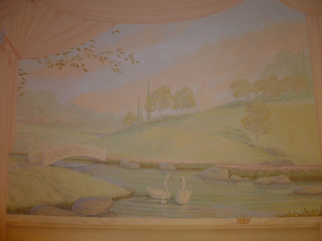 girls room princess mural