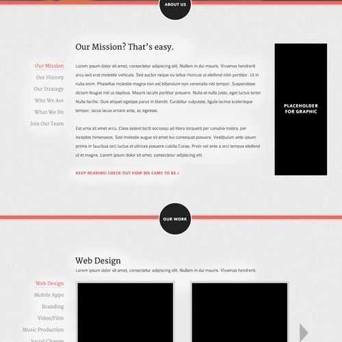 Initial web design concept for CHD Collective (for