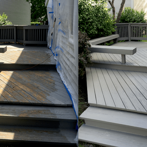 Deck stain for Susan out in Dublin/Murfield area.