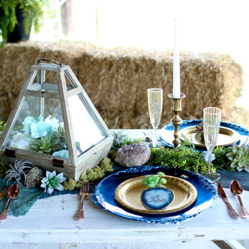 A rustic modern tablescape from one of my styled s