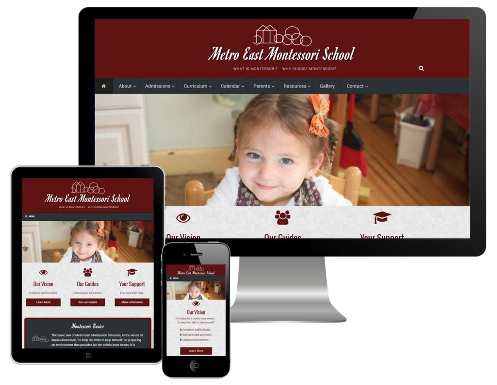 Metro East Montessori School - responsive website