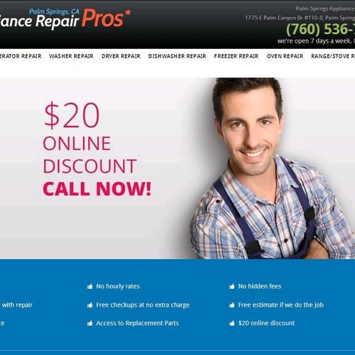 Palm Springs Appliance Repair Pros
7 Days a Week E