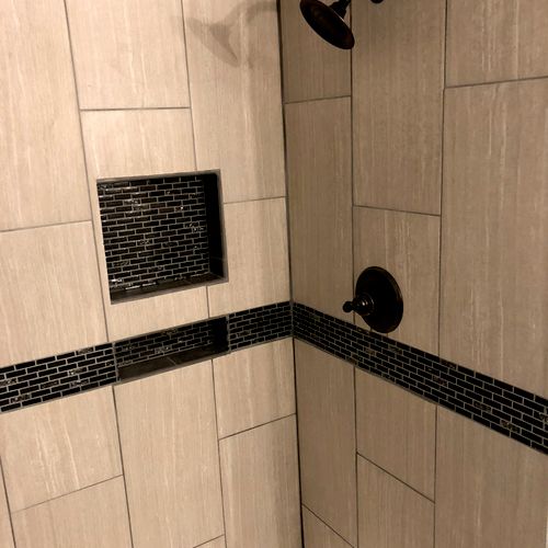 Bathroom remodel - added shower to half bath.