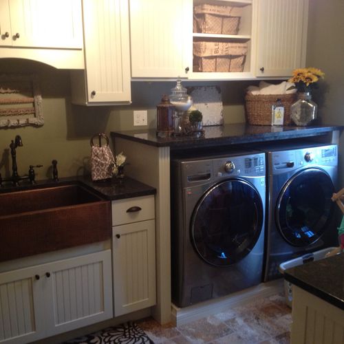 Laundry room install completed in a new home in Ma