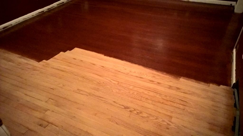 One coat of stain.