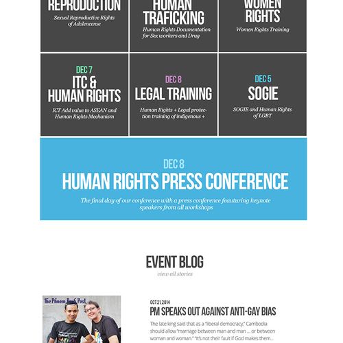 Custom web design for Cambodian Human Rights Campa