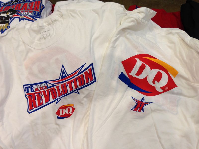 Texas Revolution and Dairy Queen Sponsor Shirts