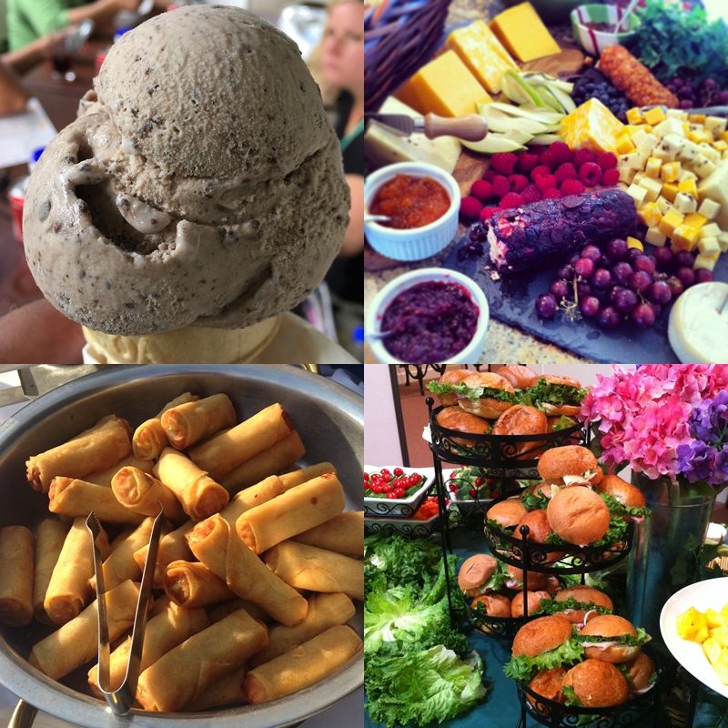 Appetizers and hand scooped ice cream.