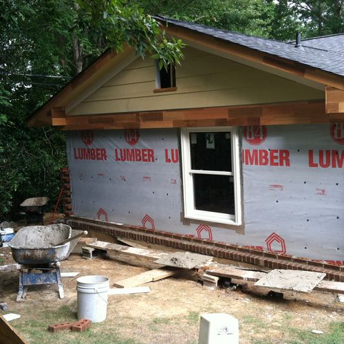 This is one of our additions before brick veneer.