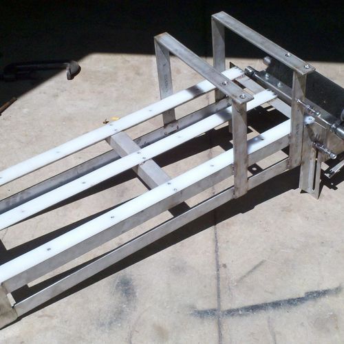 Re-manufactured stainless steel conveyor frame. Ol