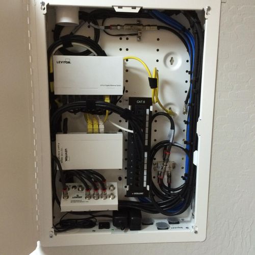 Use a Structured Wiring Enclosure to neatly concea