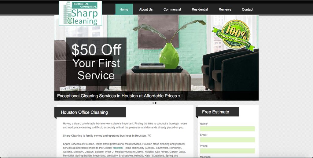 Sharp Cleaning, we did SEO and online marketing fo