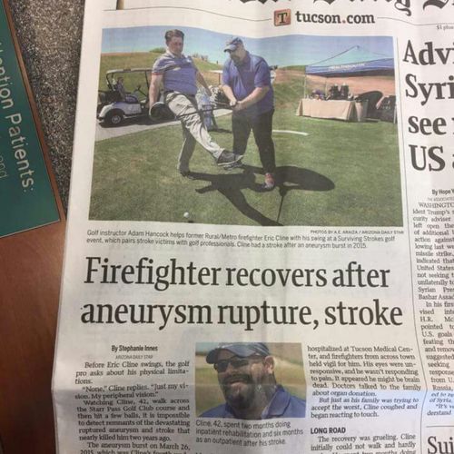 On the front page with one of our local heros Eric
