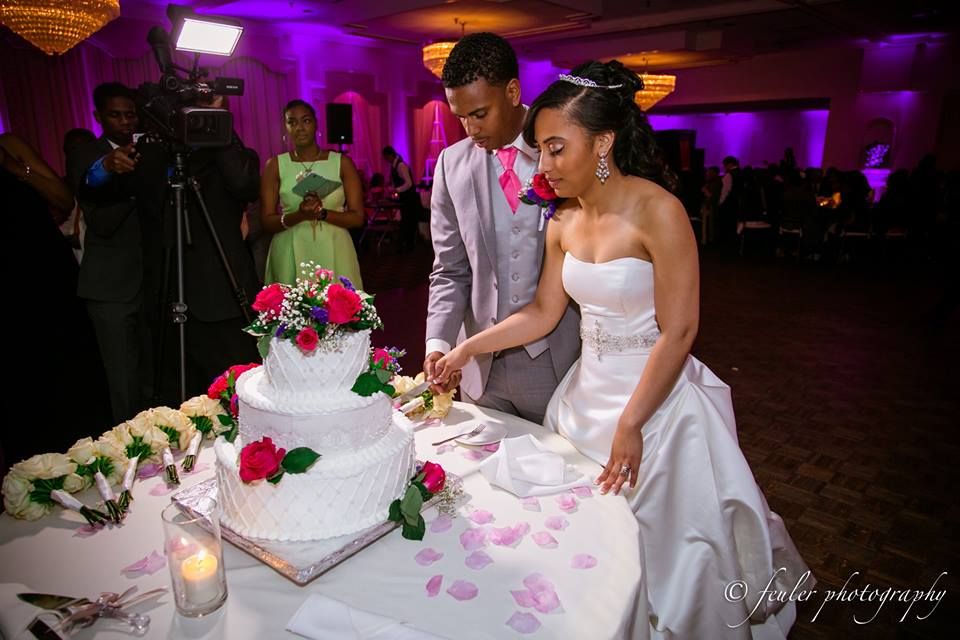Our first uplighting service was our own wedding!
