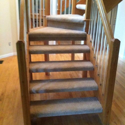 Full wrapped carpet on stairs
