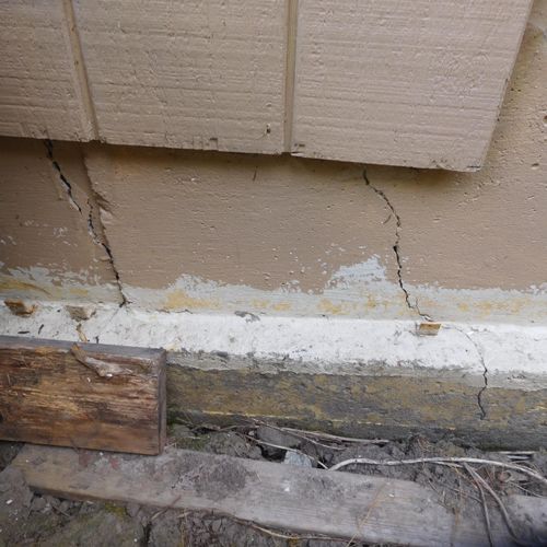 Foundation cracks caused by moisture not diverted 