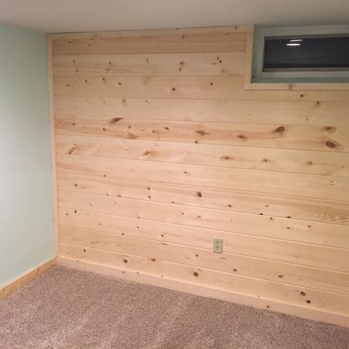 Tongue and Groove accent wall with new trim