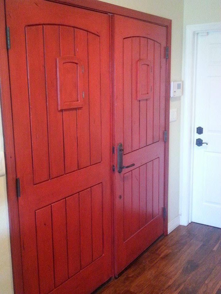 Front door stained