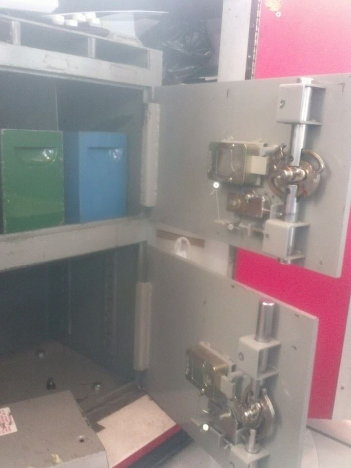 double door safe opened and serviced