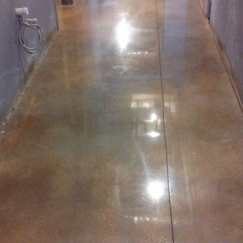 3000 grit, mechanically polished floor with stain!