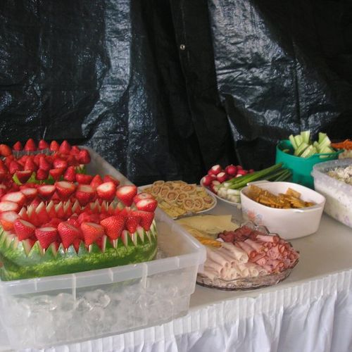 fruit and meat assortment wedding