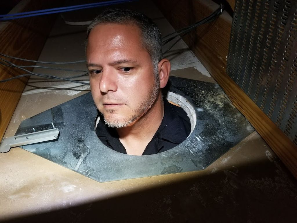 Checking in on the attic rat.